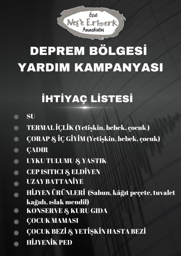 DEPREM BÖLGESİ YARDIM KAMPANYASI