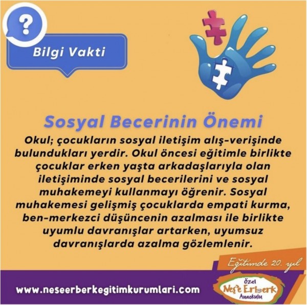 Okul Öncesi Dönemde Sosyal Beceri Kazanımı: